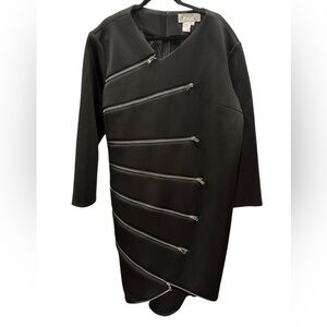 Dorinda Clark-Cole Rose Collection Black bold Zipper accents dress plus size 22W